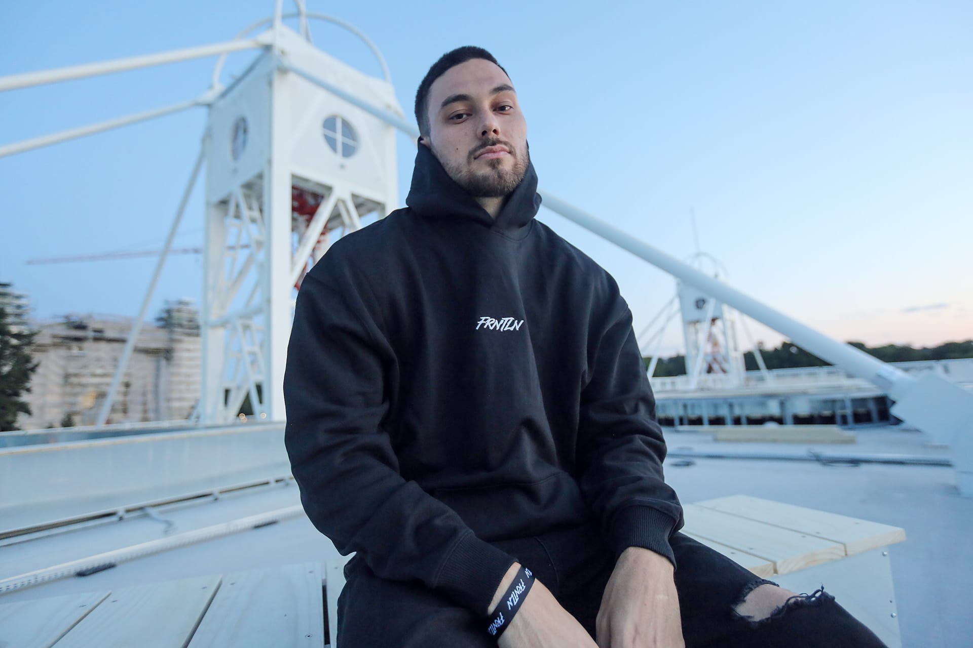 FRNTLN hoodie Desert Black & White - Image 2